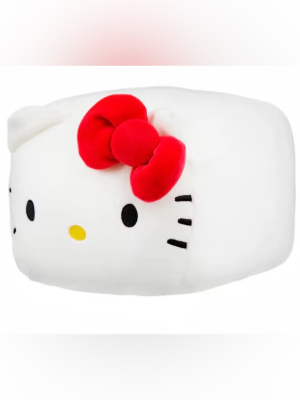 Universal Hello Kitty White Plush Head Pillow with Red Bow Accent